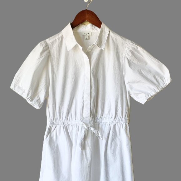 NWT J. Crew Factory Short Sleeve Collared Mini Dress, White, Size 4 - Picture 5 of 10